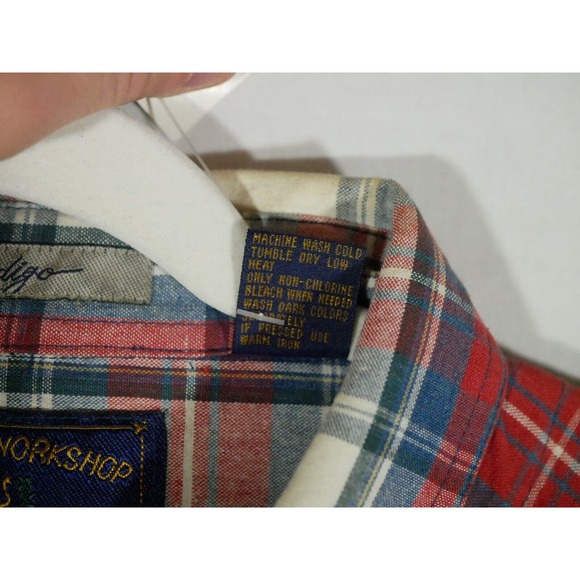 NWT VTG Apparel Workshop Indigo XXL Red Blue Plaid Button Down Shirt Long Sleeve - Picture 8 of 10